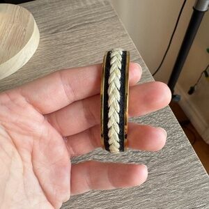 Braided Black and Cream  Bracelet